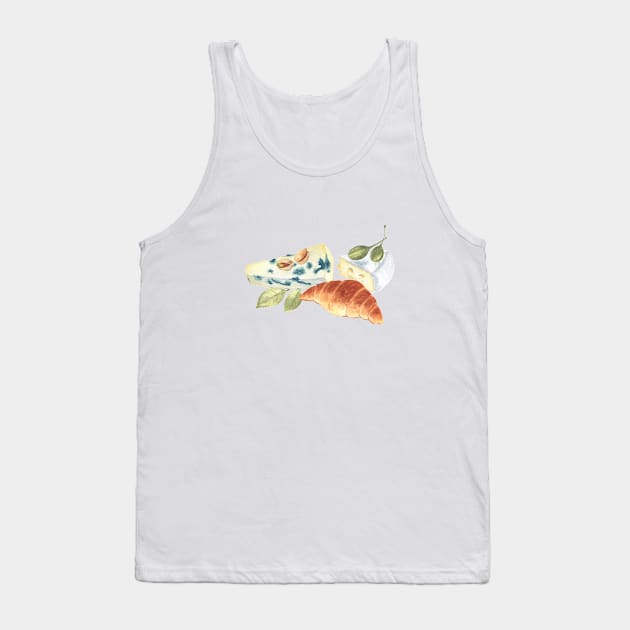 Blue cheese and croissant Tank Top by Flowersforbear